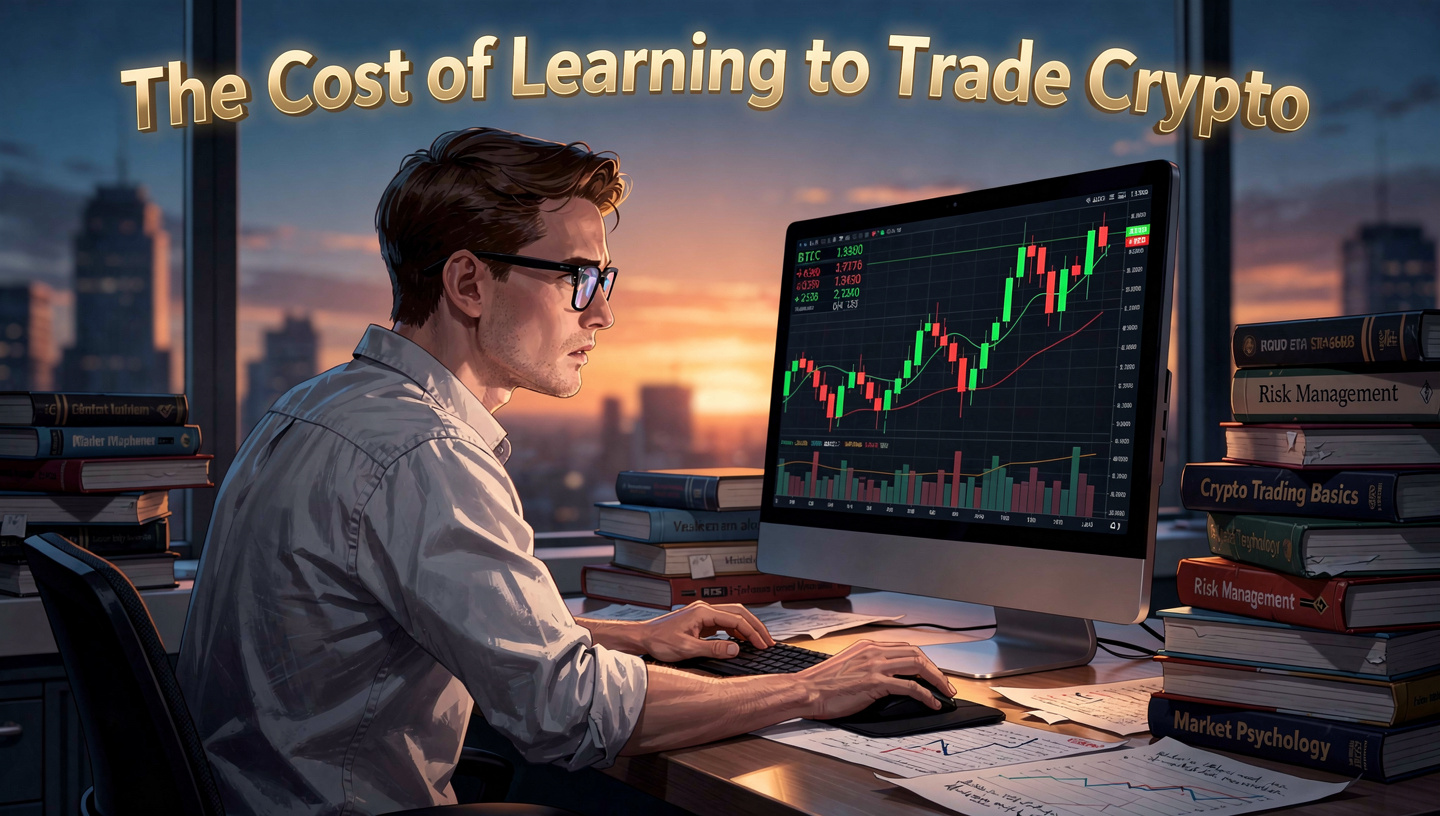The Cost of Learning to Trade Crypto