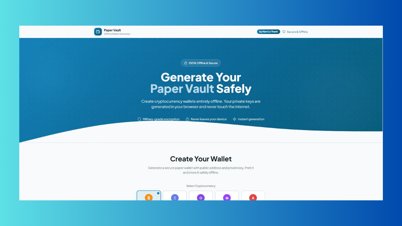 Offline Wallet Generator