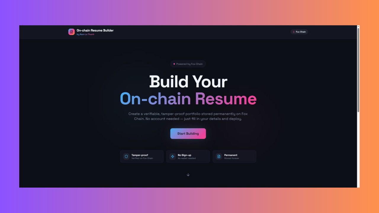 On-chain Resume Builder